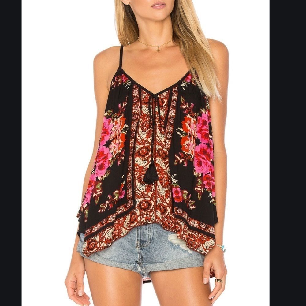Band of Gypsies S floral scarf print cami top